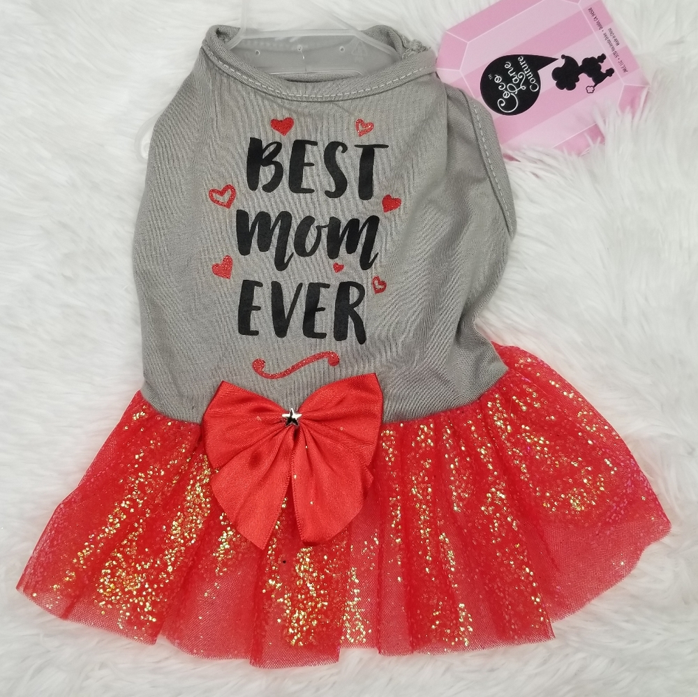 Coco Lane Couture "Best Mom Ever" Doggy Tutu Dress, XS